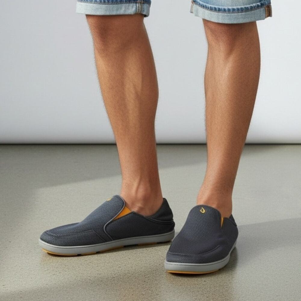 OluKai Nohea Mesh Slip On Shoes Men's Sz 13 Dark Shadow Coastal Everyday Casual